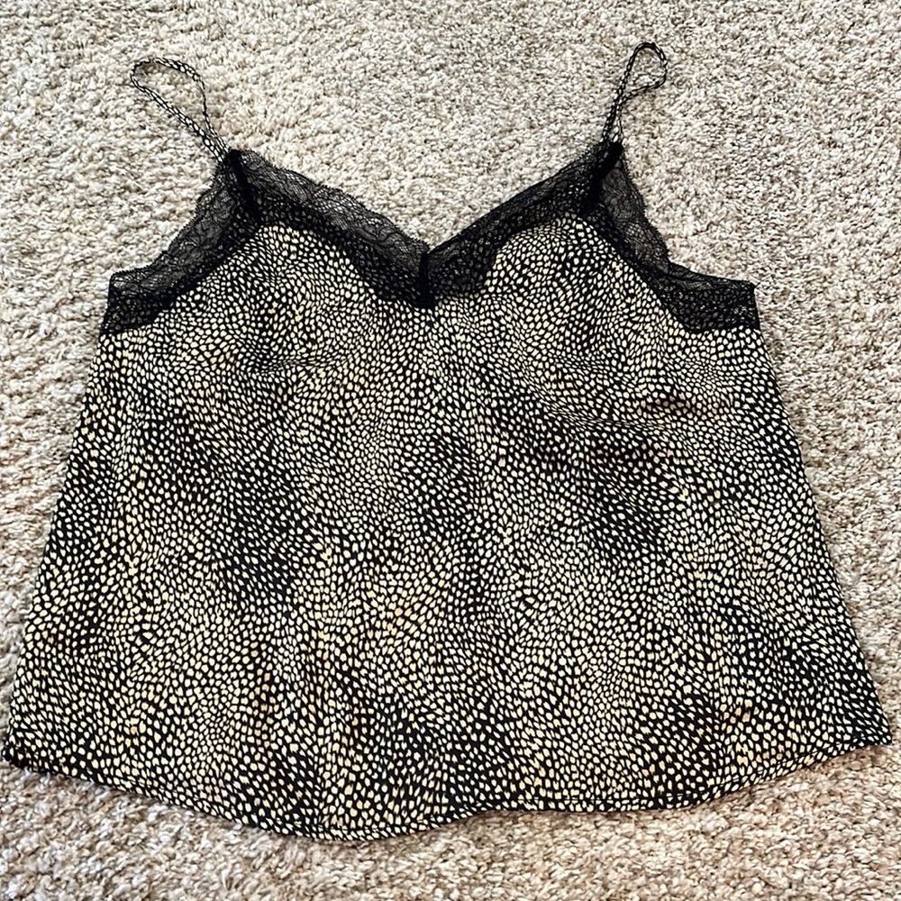 Leopard print silk cami